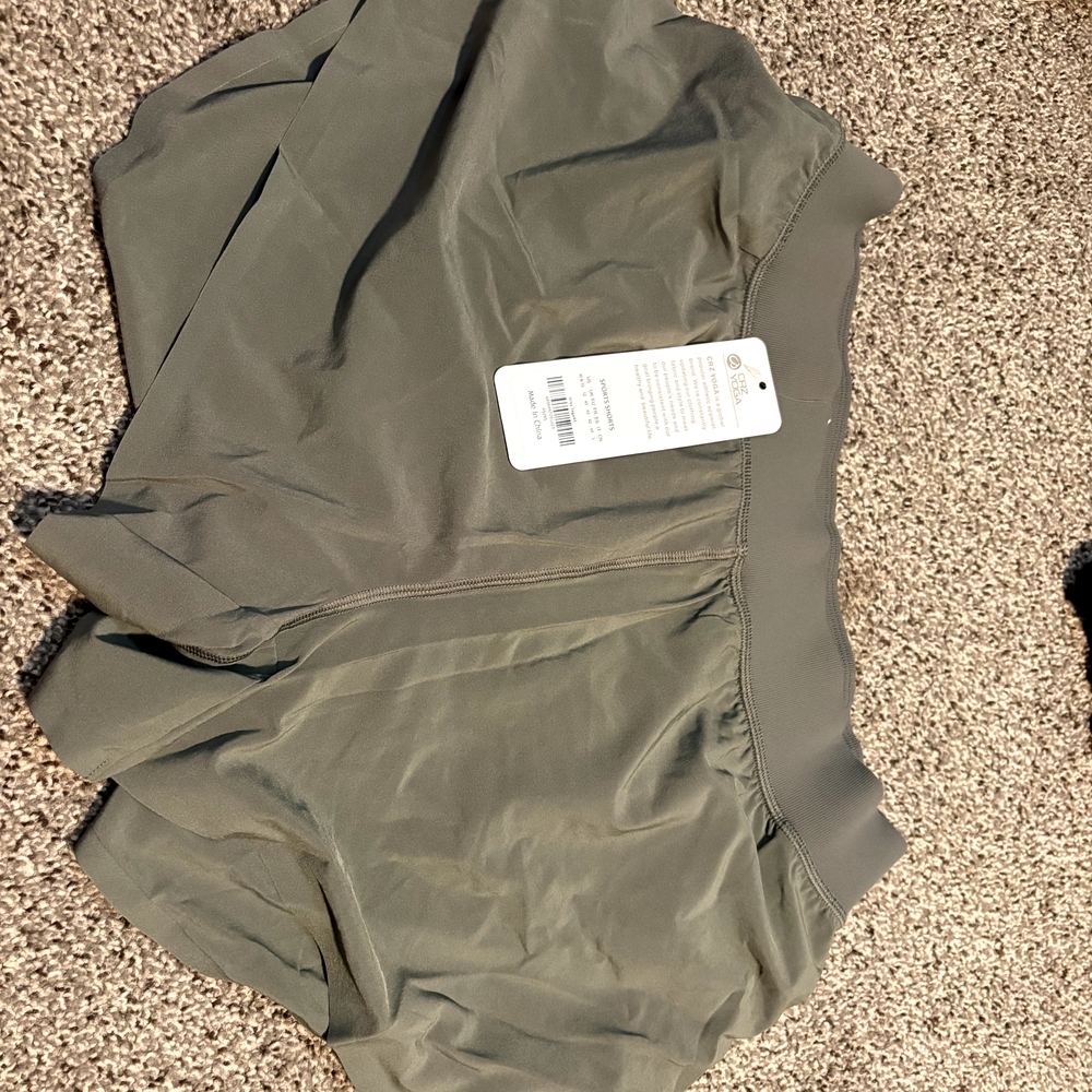 CRZ YOGA Olive Green Athletic Shorts